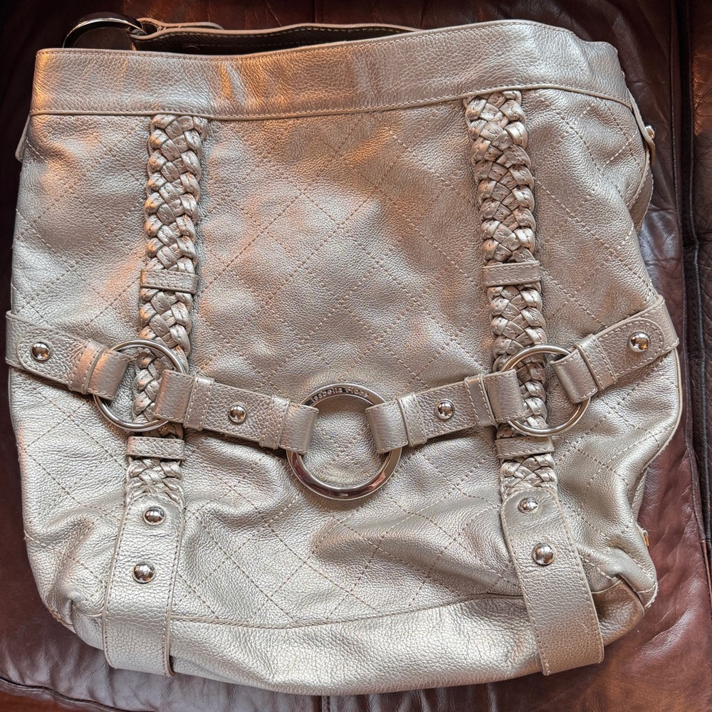 Isabella Fiore Carina Platinum Metallic Handbag